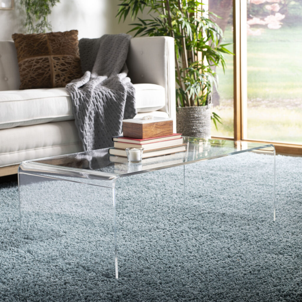 Does an acrylic coffee table shatter into sharp pieces when broken?