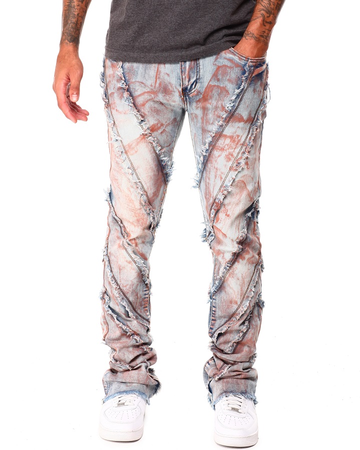 The influence of denim washes on the appearance of stacked jeans