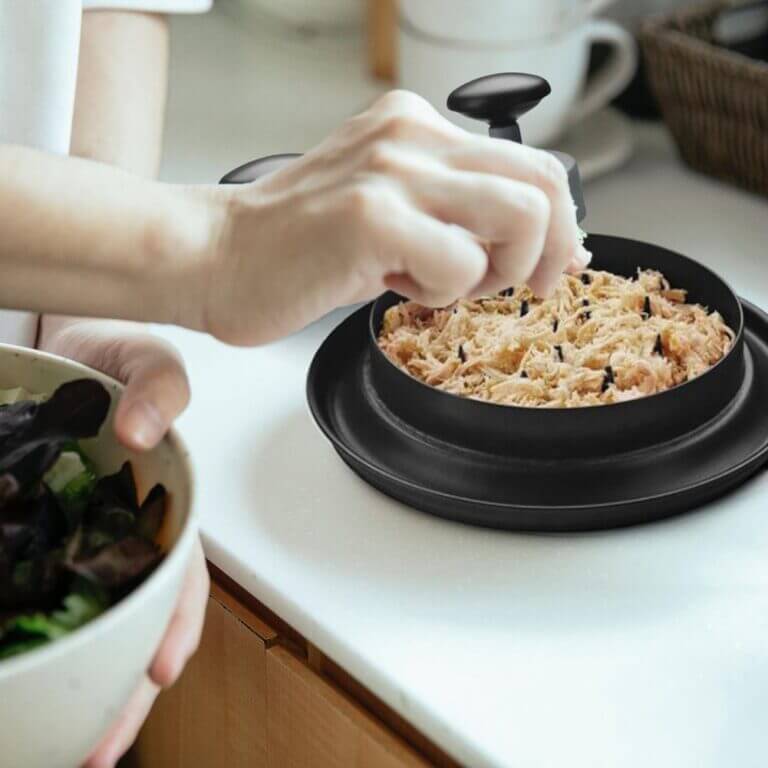 shred chicken in a blender