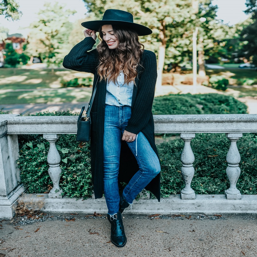 Black cardigan outfit