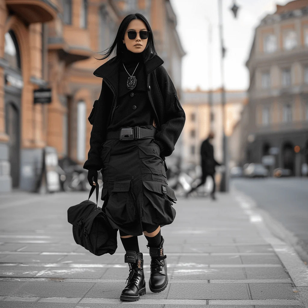 outfits with cargo skirt