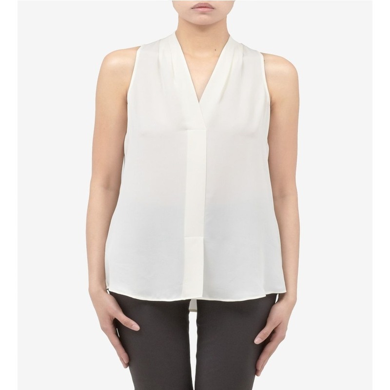 Sleeveless silk blouse