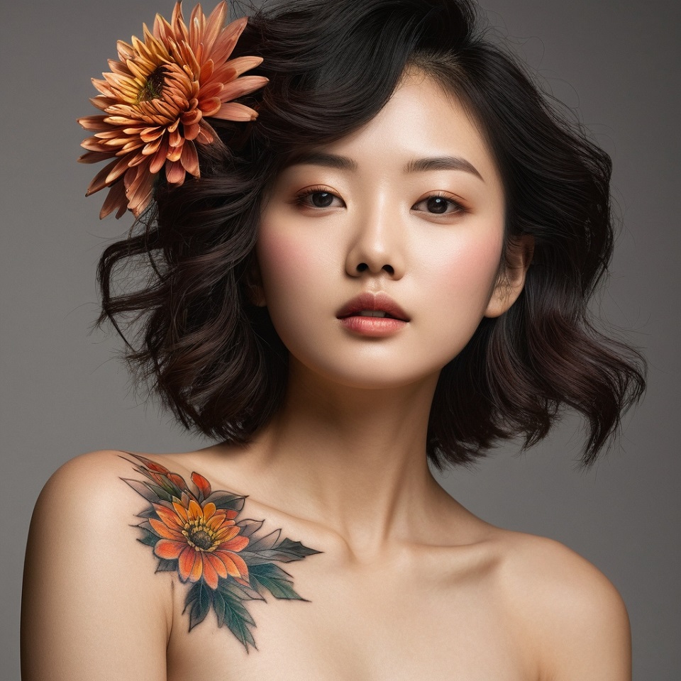 Chrysanthemum tattoos are a popular choice for body art enthusiasts.