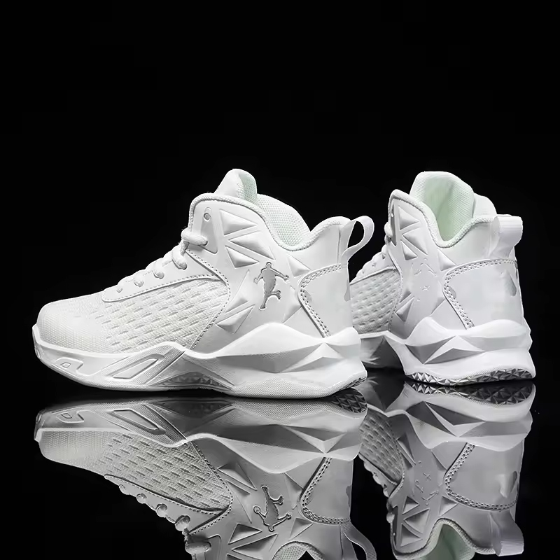 The allure of all-white basketball shoes lies in their classic, sleek look.