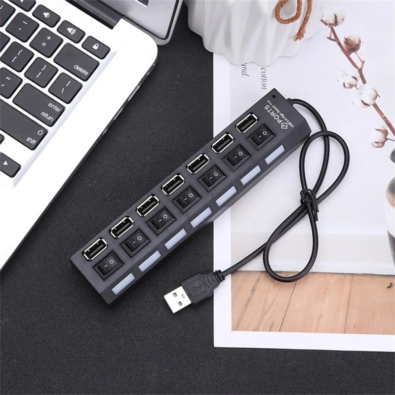 USB hub with switches