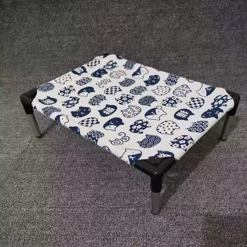An elevated dog bed is a type of pet bed raised above the ground.