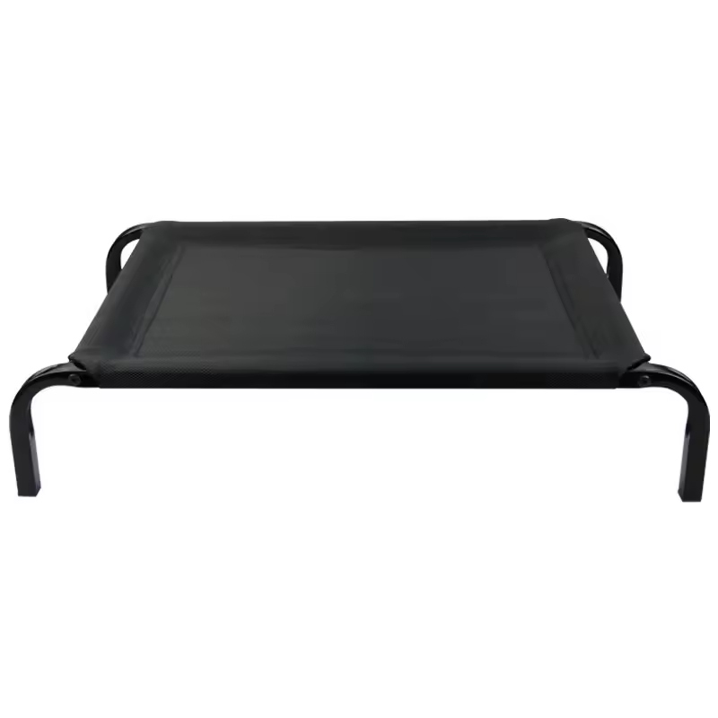 A raised dog bed is elevated above the ground. It is designed for better support and comfort.