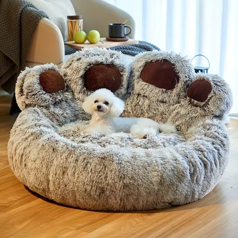 Fuzzy dog beds are a fantastic choice for keeping your pet cozy and content.