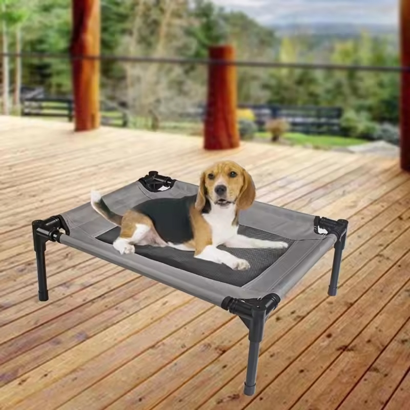An outdoor dog bed offers dedicated space for dogs to relax outside.