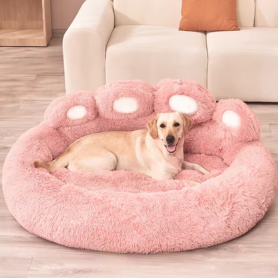 Fuzzy dog beds are a fantastic choice for keeping your pet cozy and content.