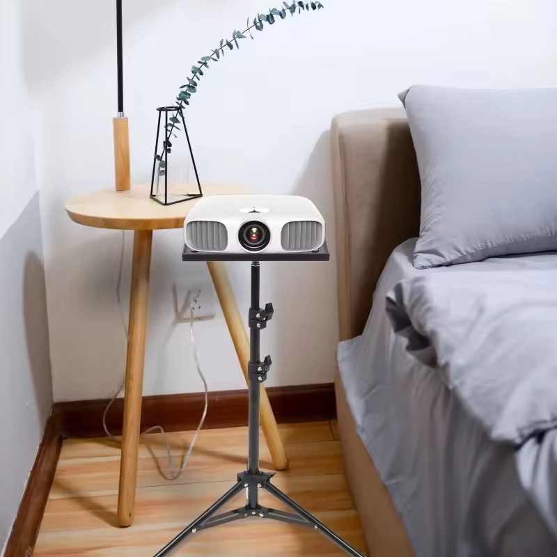 A projector stand is essential for both functionality and convenience.